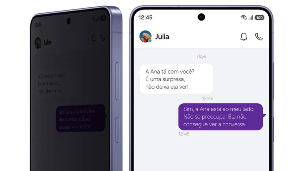 Função de privacidade na tela do Samsung Galaxy S26 Ultra