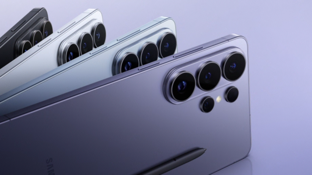 Módulo de câmeras traseiras do Galaxy S26 Ultra em diferentes cores